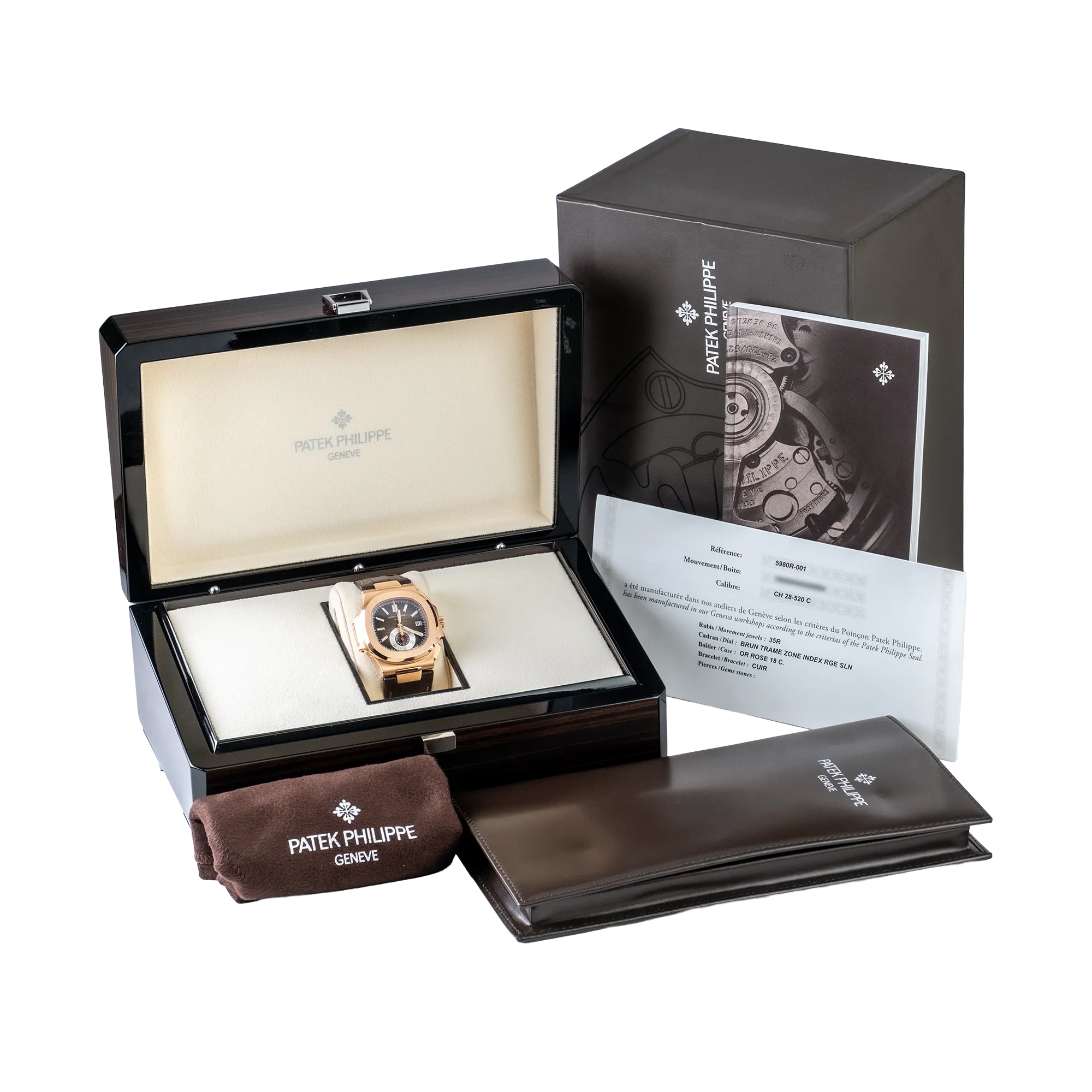 Patek Philippe Nautilus Chronograph Brown Dial 5980R-001 - Full set
