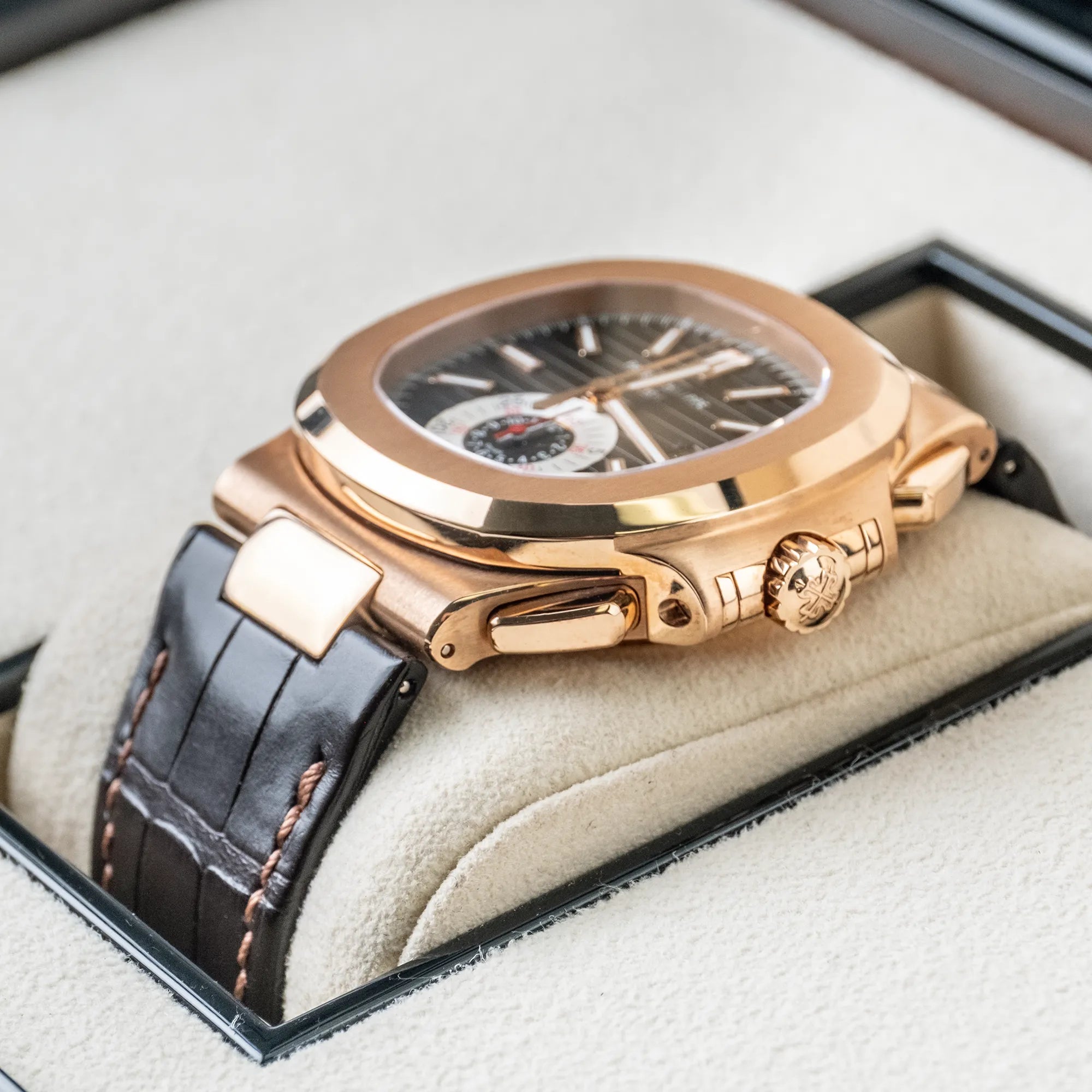 Patek Philippe Nautilus Chronograph Brown Dial 5980R-001 - Right