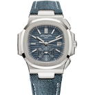 Patek Philippe Nautilus Flyback Chronograph White Gold Blue Gray Dial 40.5mm 5980/60G-001
