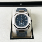 Patek Philippe Nautilus Flyback Chronograph White Gold Blue Gray Dial 5980/60G-001 - Front