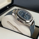 Patek Philippe Nautilus Flyback Chronograph White Gold Blue Gray Dial 5980/60G-001 - Side 4