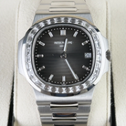 Patek Philippe Nautilus Grey Dial Diamond Bezel Platinum 5711/110P-001 - Pre-Owned - Front