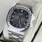 Patek Philippe Nautilus Grey Dial Diamond Bezel Platinum 5711/110P-001 - Pre-Owned - Right