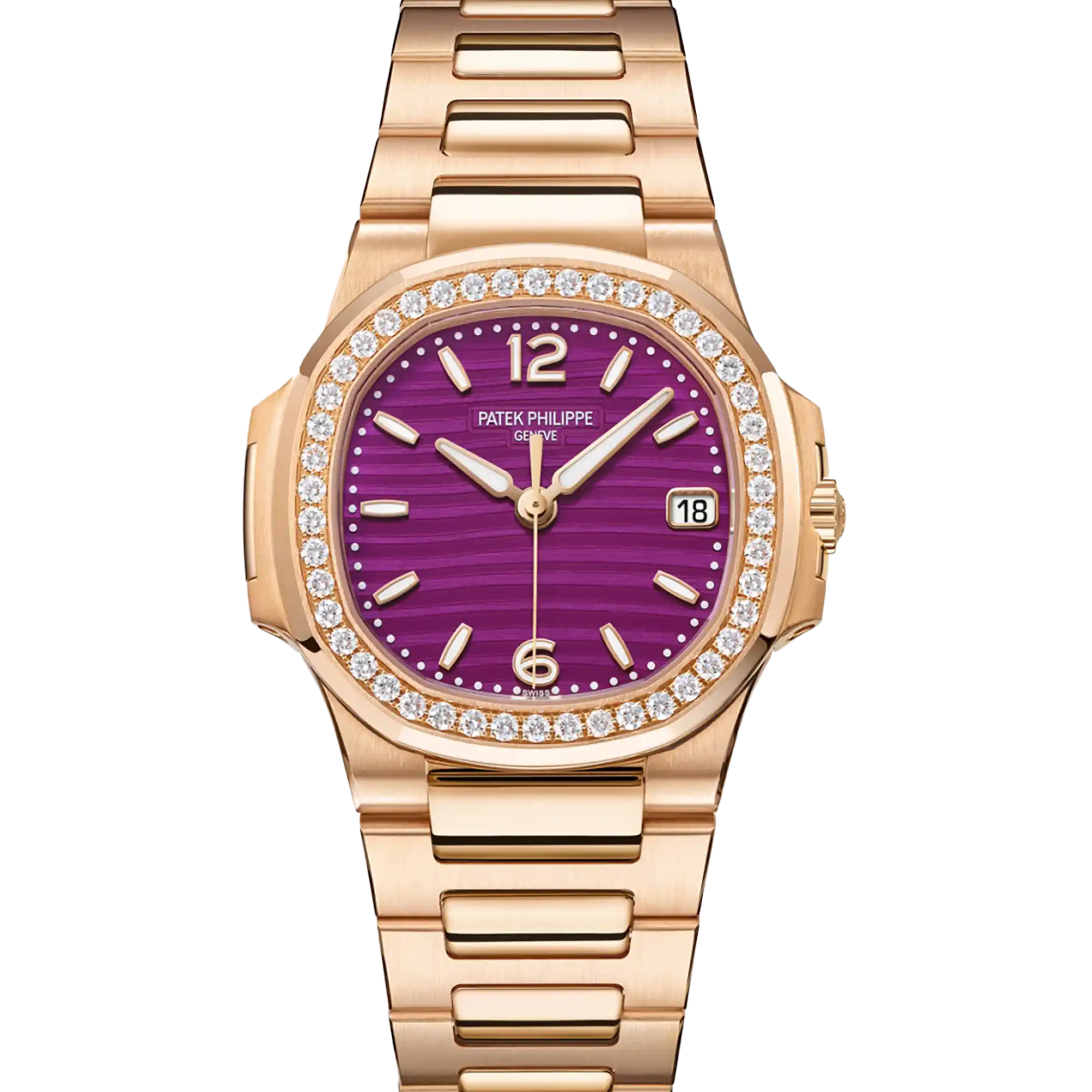 Patek Philippe Nautilus Purple Dial Rose Gold 32mm 7010/1R