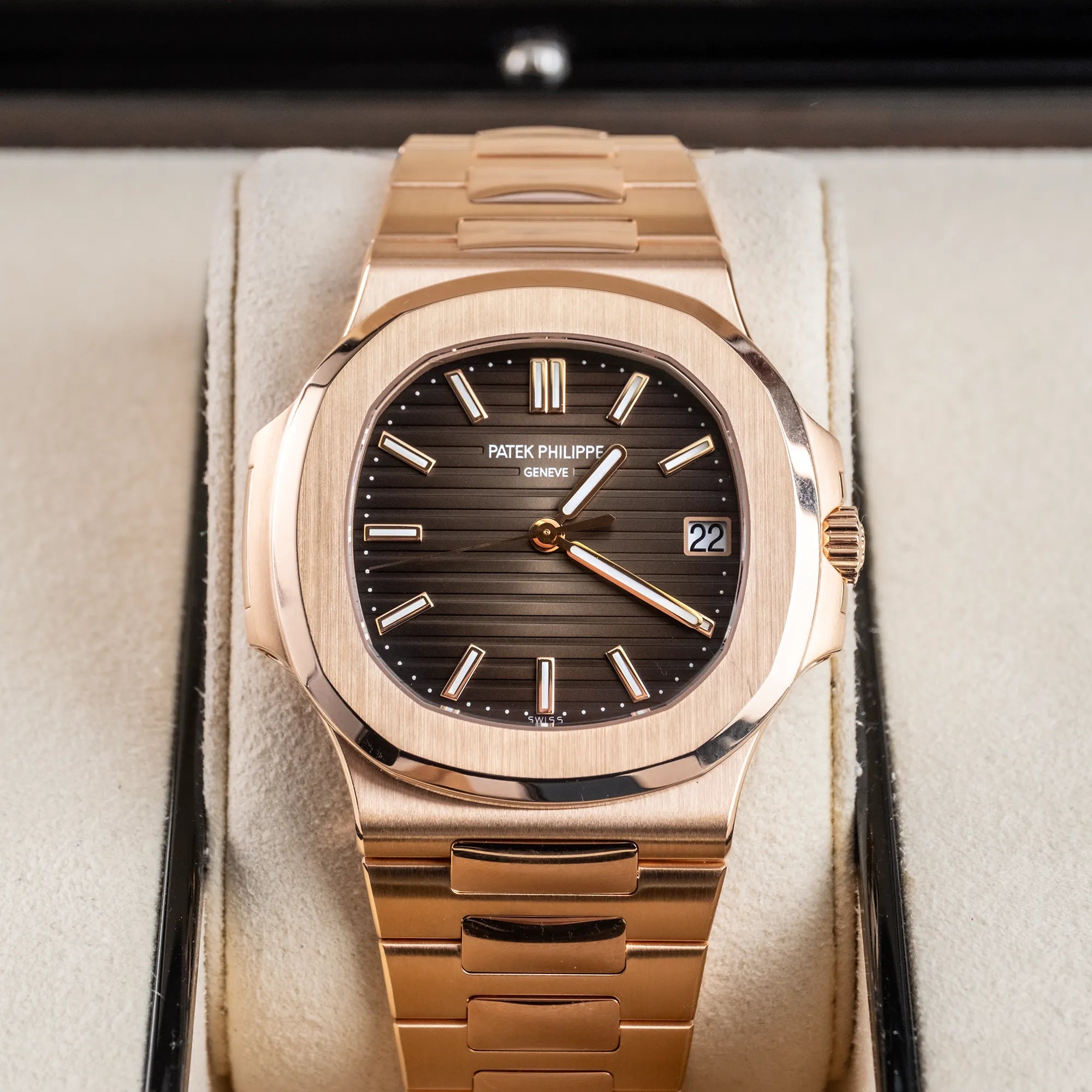 Patek Philippe Nautilus Rose Gold Brown Dial 5711/1R - Pre-owned - In box