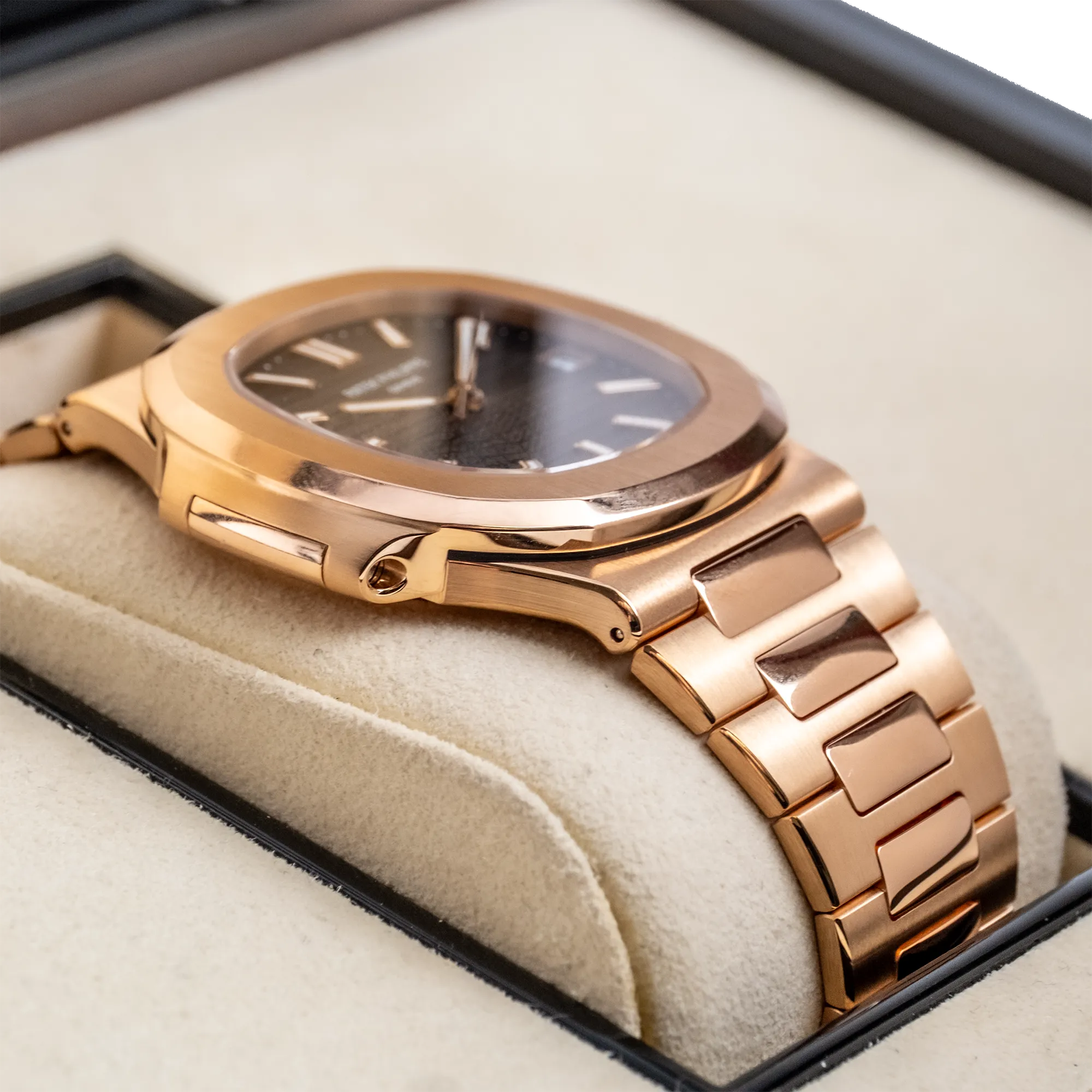 Patek Philippe Nautilus Rose Gold Brown Dial 5711/1R - Pre-owned - Left