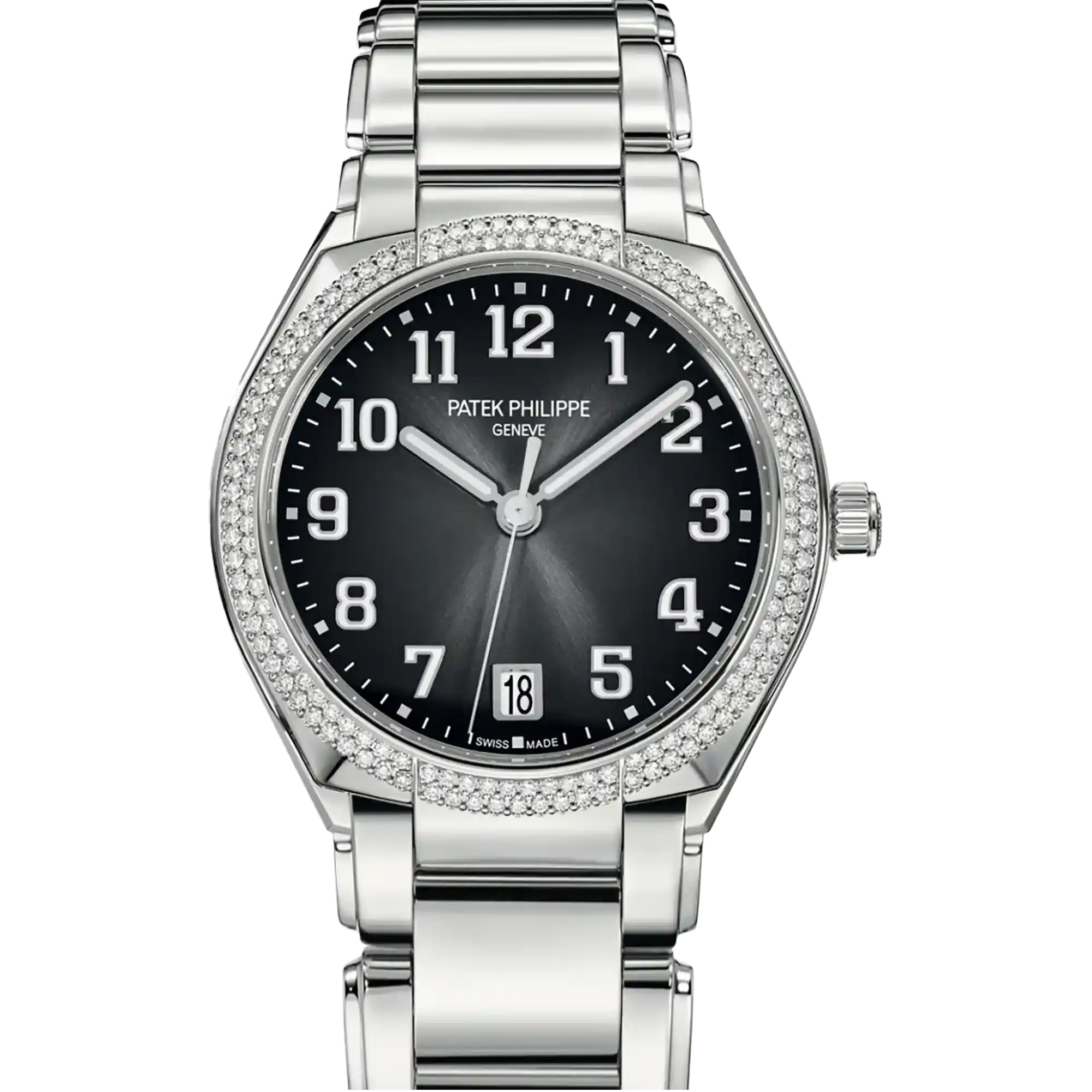 Patek Philippe Twenty~4 Gray Sunburst Dial Diamond Bezel 7300/1200A
