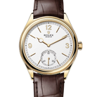 Rolex 1908 Yellow Gold White Dial Brown Alligator Strap 52508