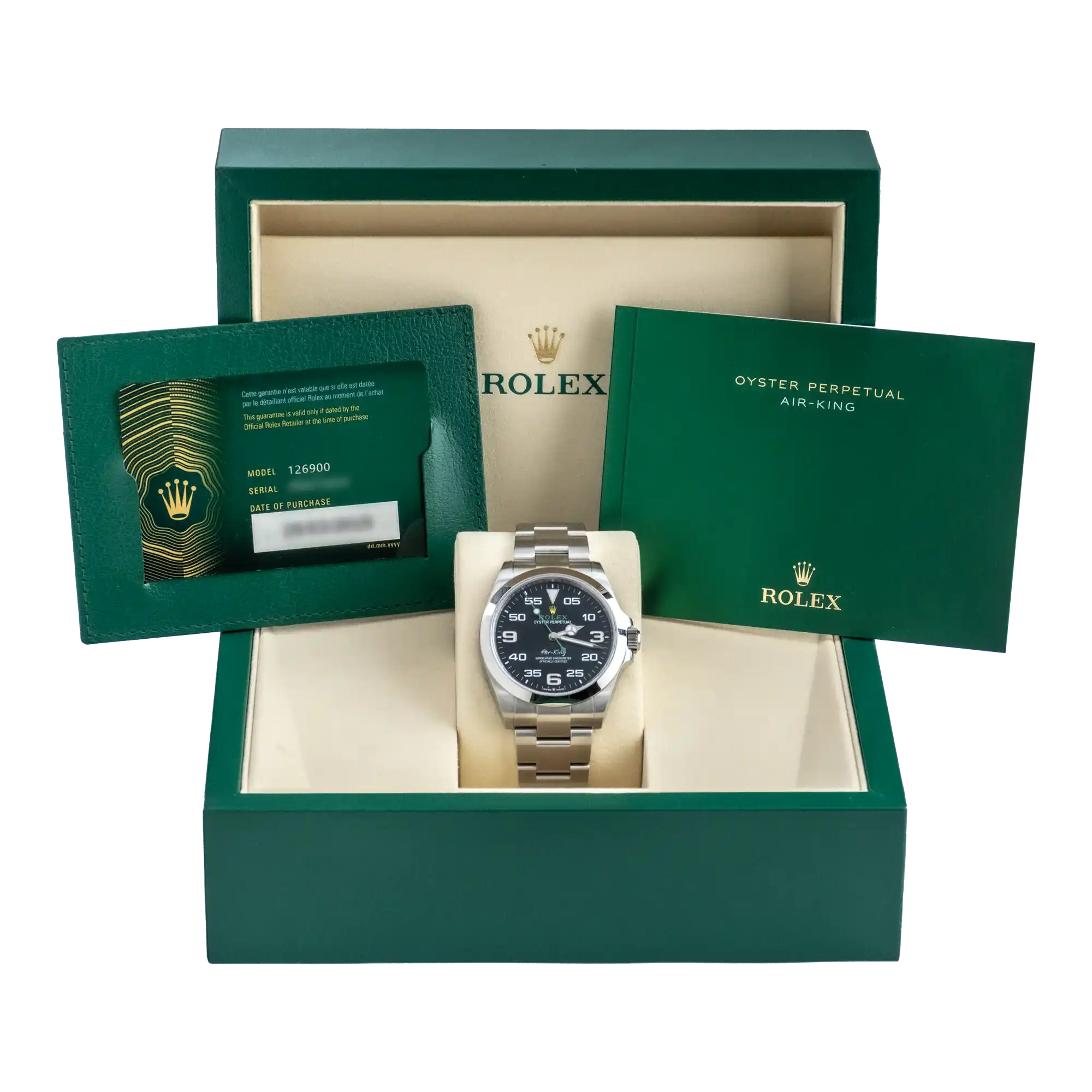 Rolex Air King Black Dial Oyster 126900 - Full set