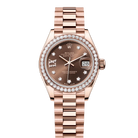 Rolex Datejust 28 Chocolate Diamond Rose Gold President 279135RBR