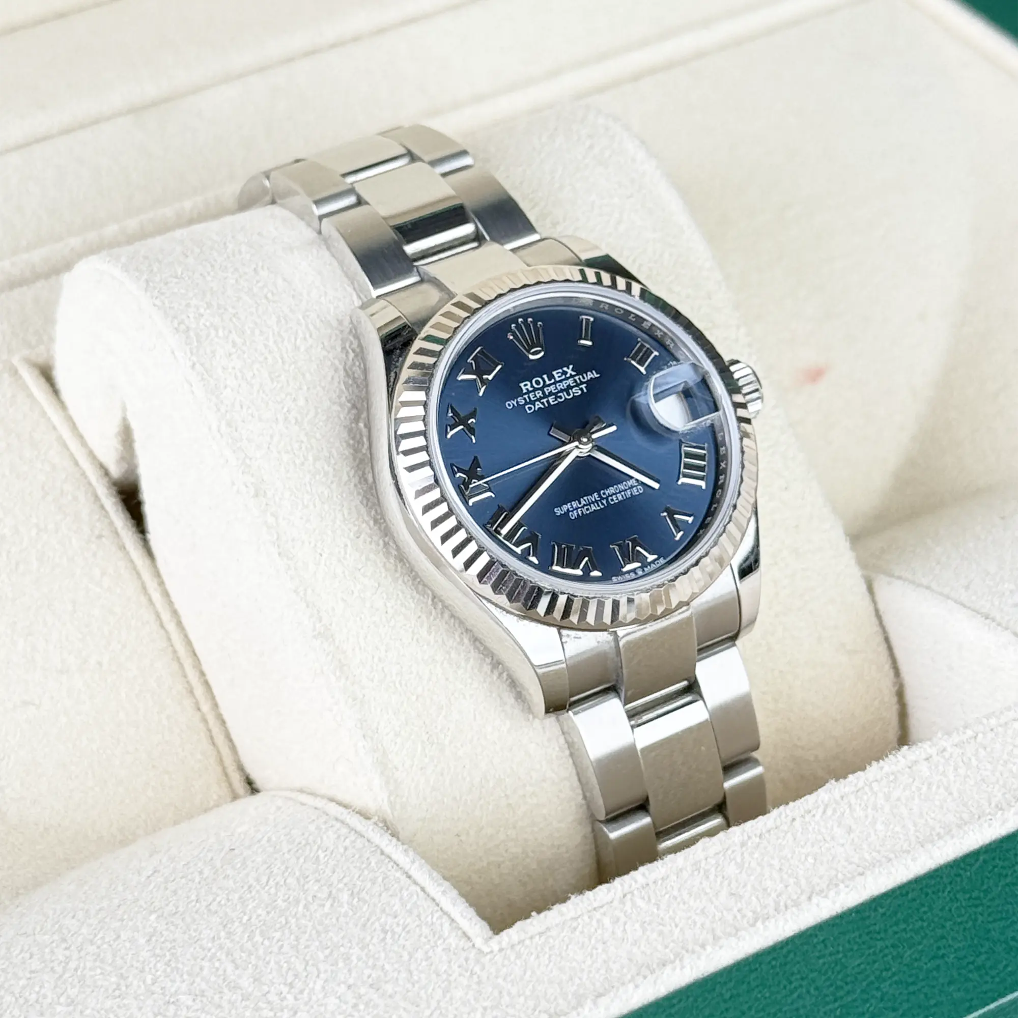 Rolex Datejust 31 Blue Roman Dial Oyster 278274 - Preowned - Side 1