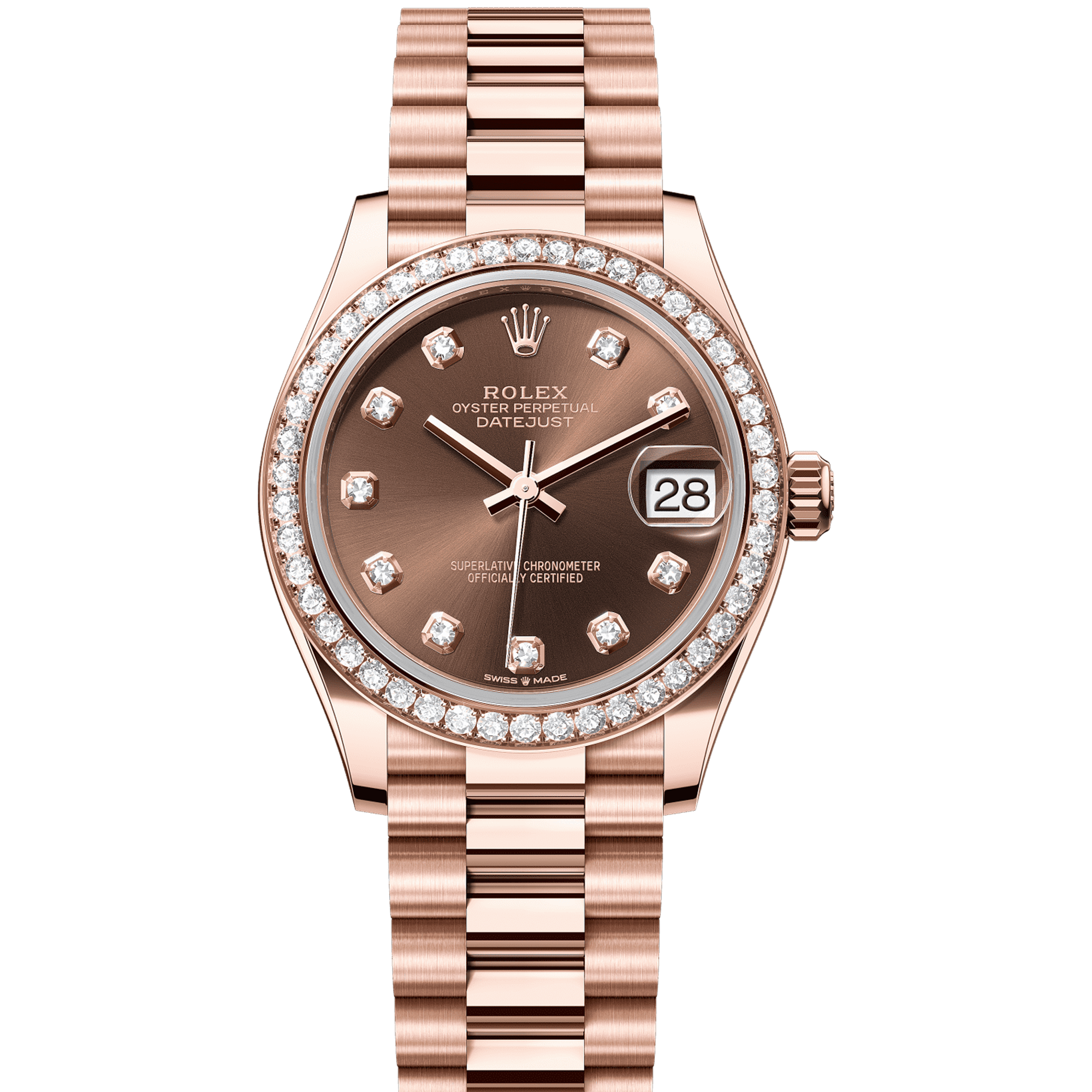 Rolex Datejust 31 Chocolate Diamond Rose Gold 278285RBR