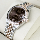 Rolex Datejust 31 Chocolate Roman Diamond Oystersteel Rose Gold Jubilee 278271 - Side 1