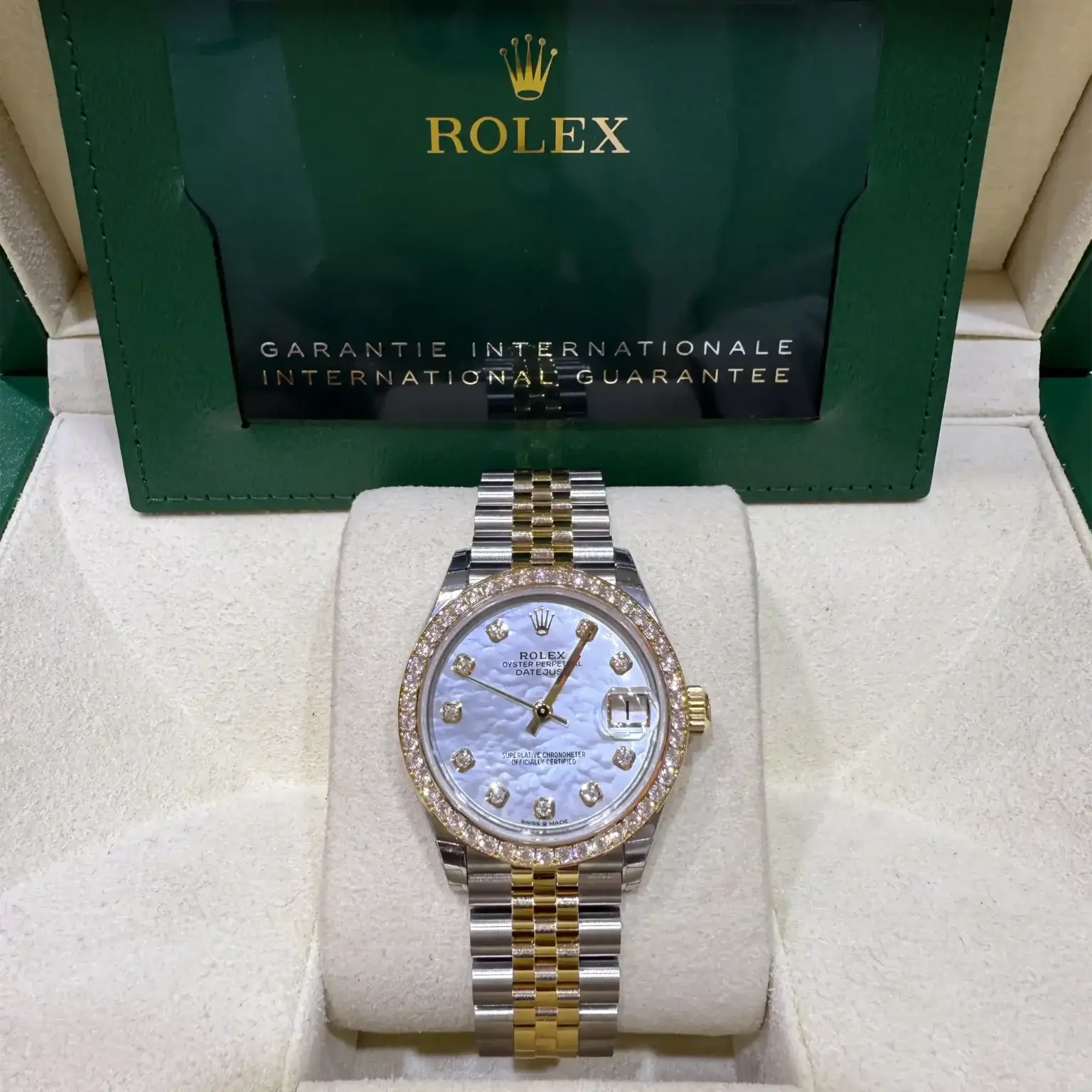 Rolex Datejust 31 Mother of Pearl Diamond Yellow Gold 278383RBR - Full set