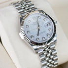 Rolex Datejust 31 Mother of Pearl Diamond hourmarker Oystersteel White Gold Jubilee 278274 - Left