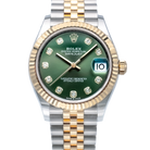 Rolex Datejust 31 Olive Green Diamond Oystersteel Yellow Gold Jubilee 278273 - Close Front