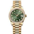 Rolex Datejust 31 Olive Green Diamond Yellow Gold President 278288RBR