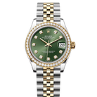 Rolex Datejust 31 Olive Green Roman Diamond Yellow Gold Oystersteel Jubilee 278383RBR