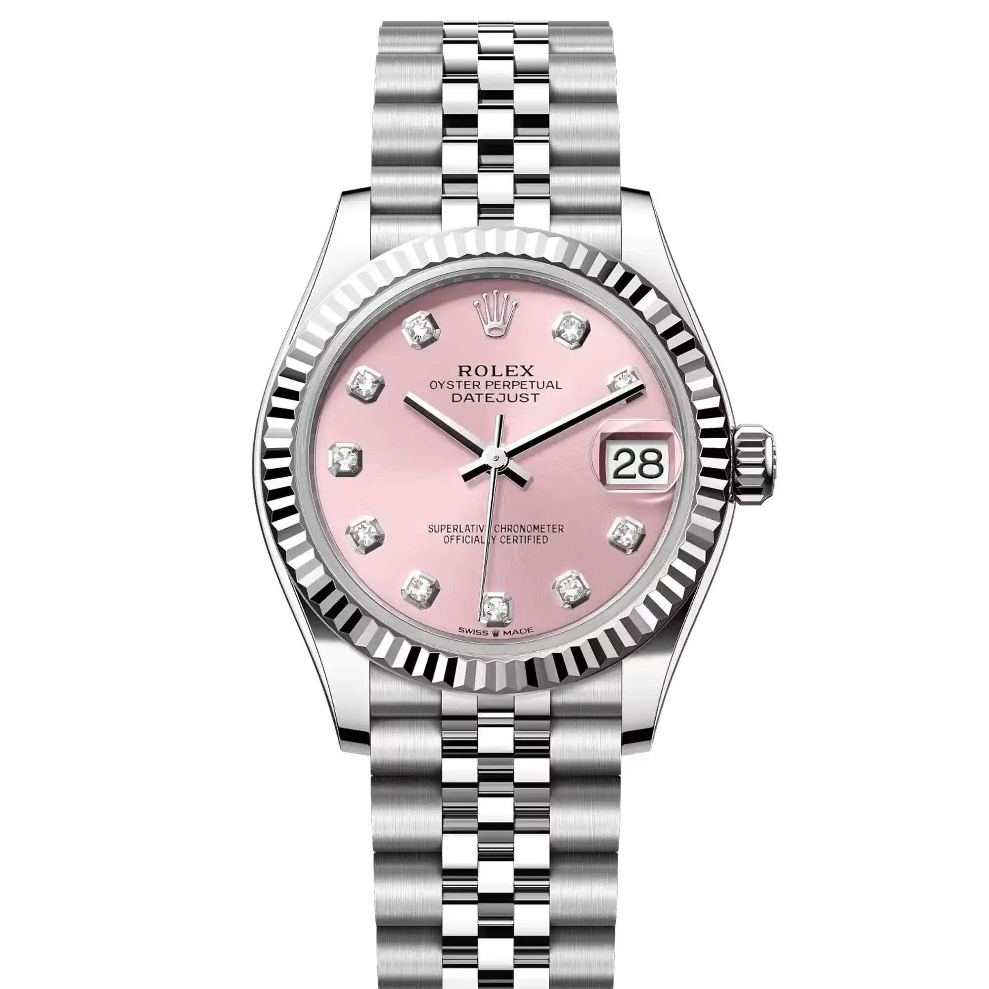 Rolex Datejust 31 Pink Diamond Oystersteel White Gold Jubilee 278274