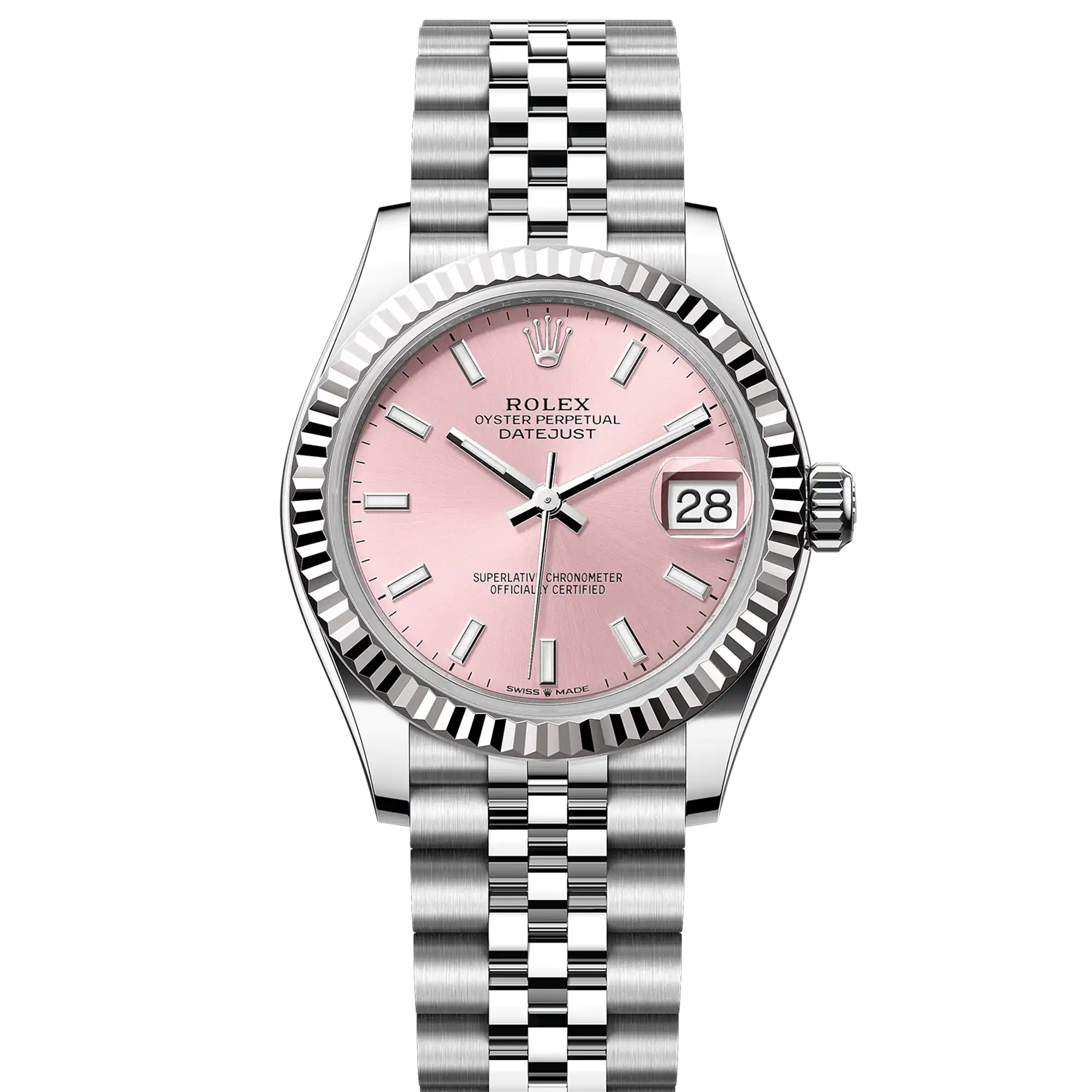 Rolex Datejust 31 Pink Index Oystersteel White Gold Jubilee 278274