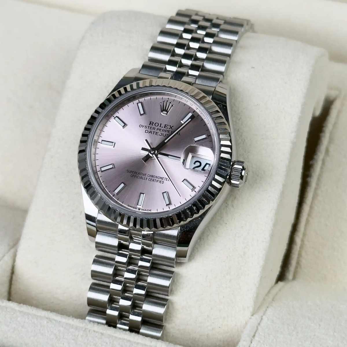 Rolex Datejust 31 Pink Index Oystersteel White Gold Jubilee 278274 - 2023 Pre-Owned - Right