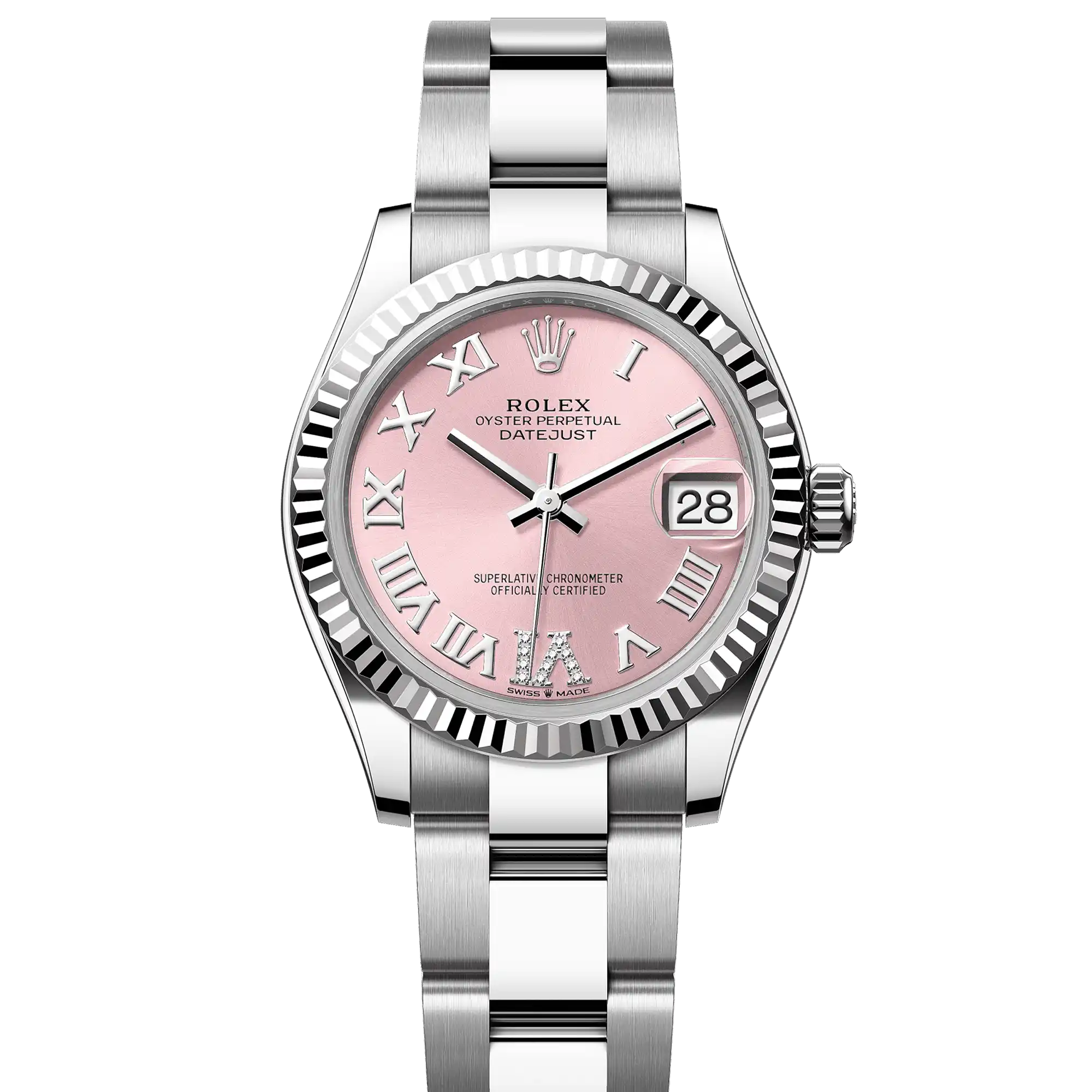 Rolex Datejust 31 Pink Roman Diamond Oystersteel White Gold Oyster 278274