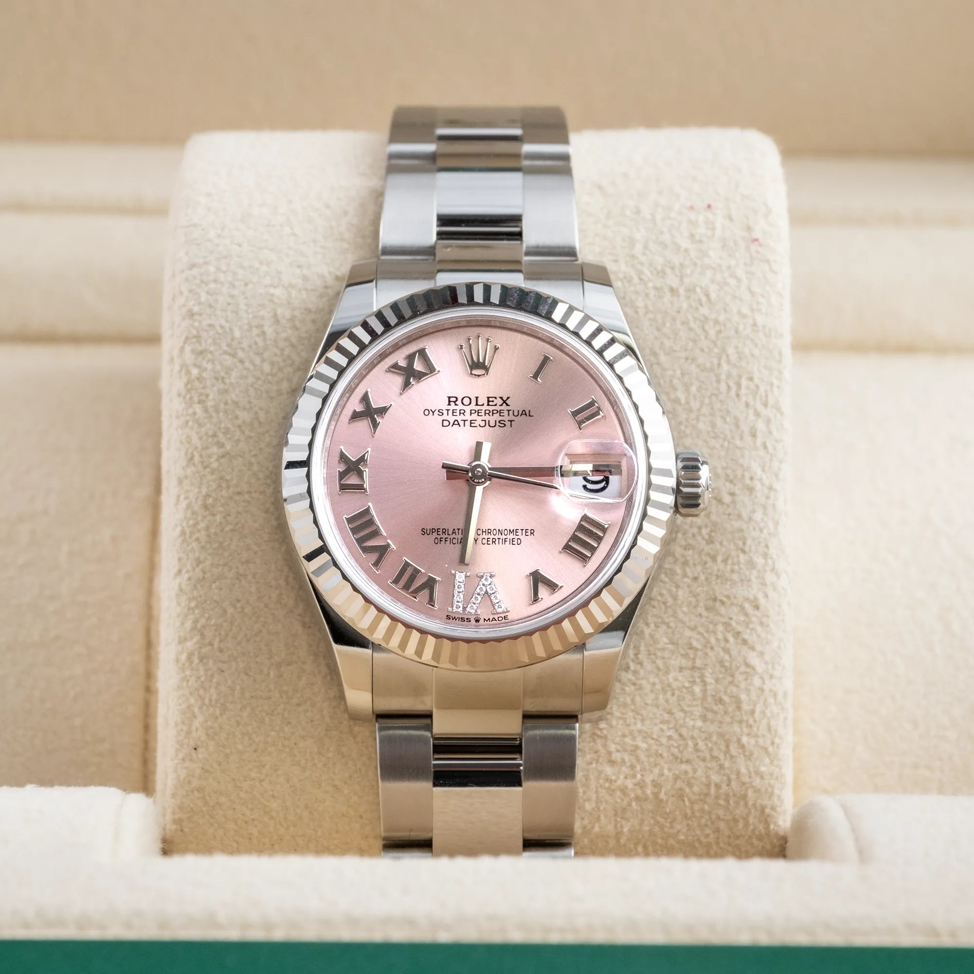 Rolex Datejust 31 Pink Roman Diamond Oystersteel White Gold Oyster 278274 - In box 2