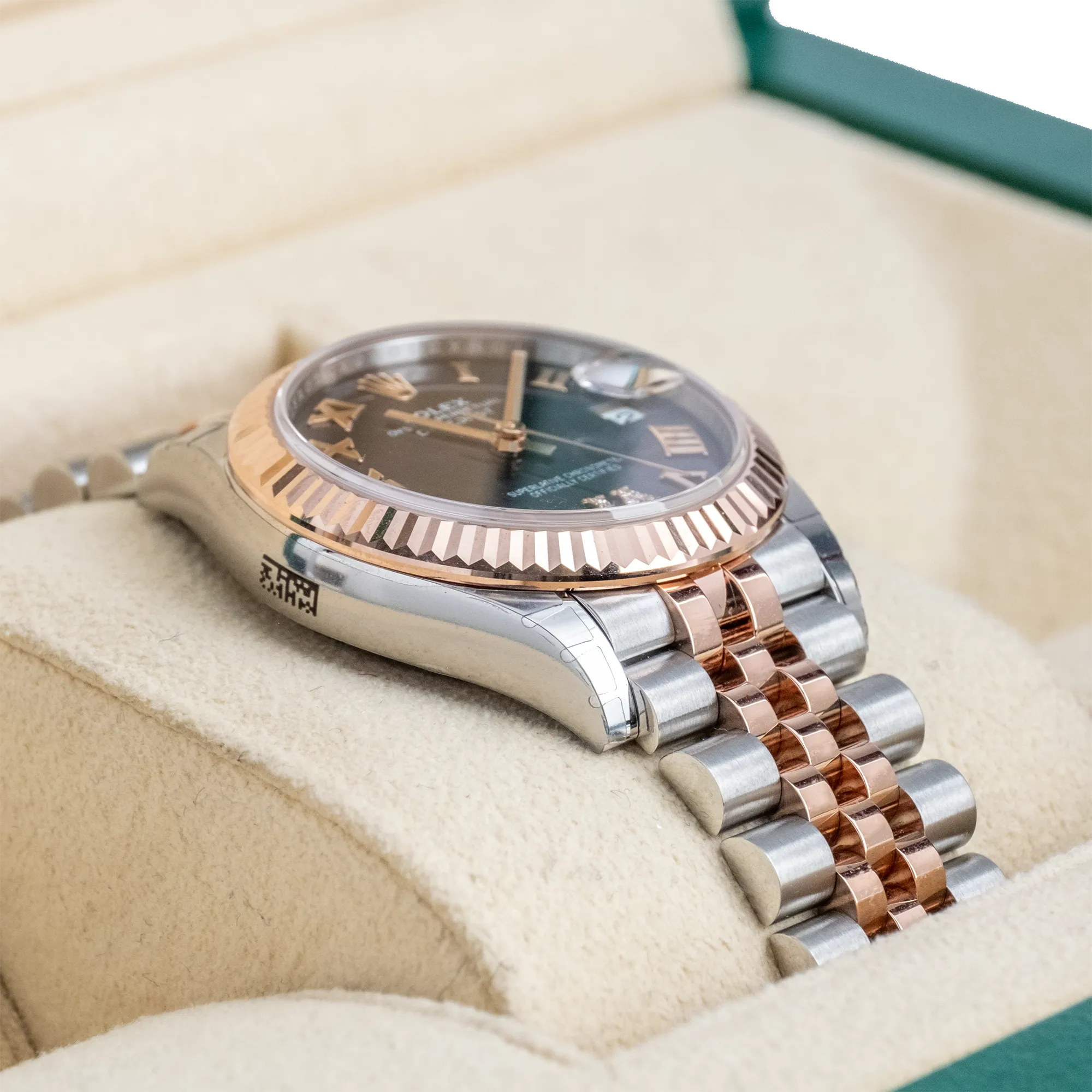 Rolex Datejust 31 Purple Roman Diamond Oystersteel Rose Gold Jubilee 278271 - Left