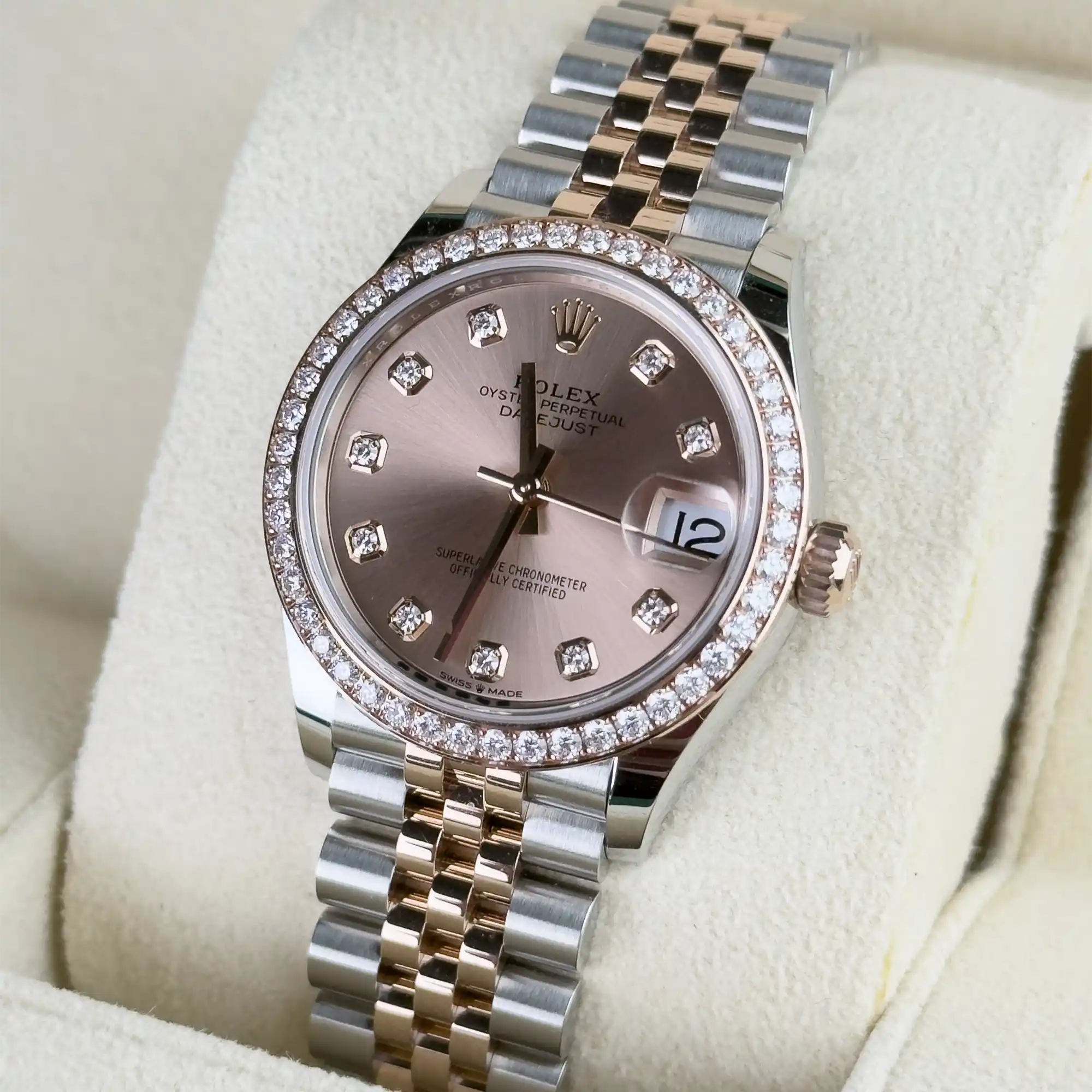 Rolex Datejust 31 Rose Diamond Oystersteel Rose Gold Jubilee 278381RBR -  right