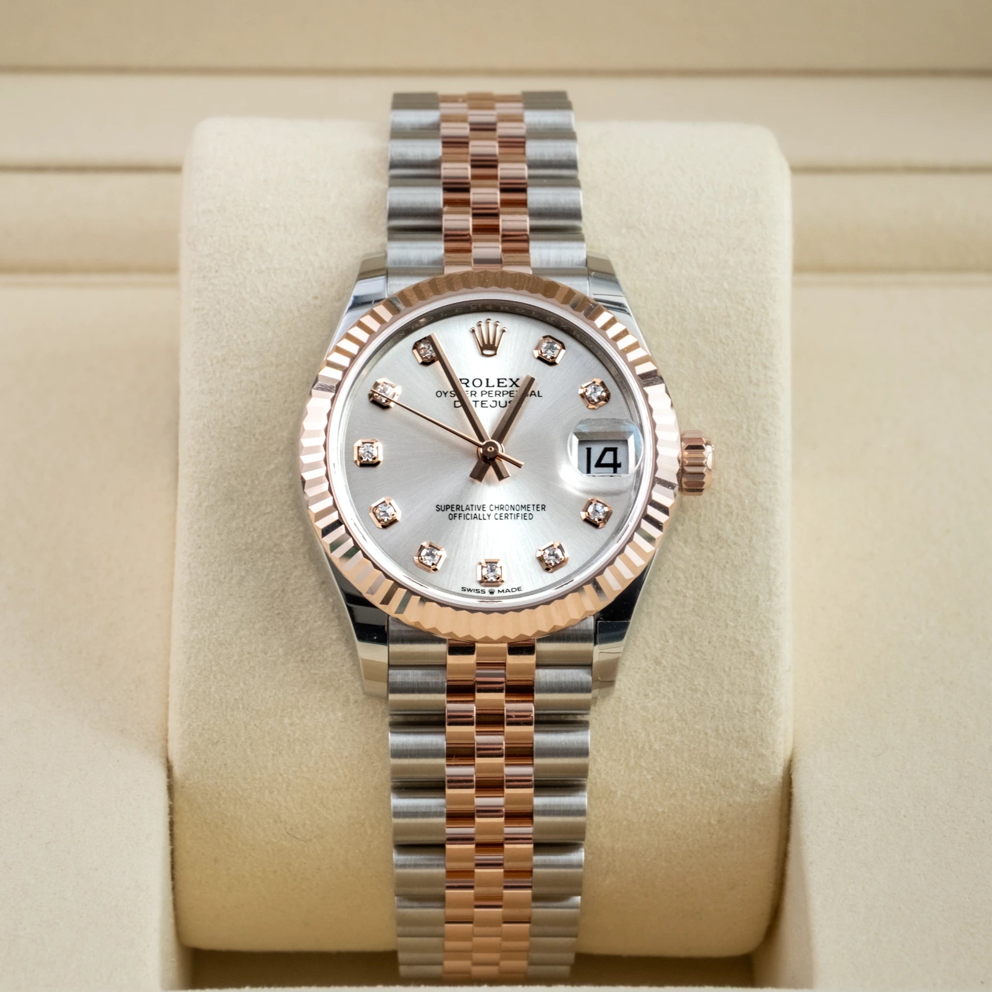 Rolex Datejust 31 Silver Diamond Oystersteel Rose Gold Jubilee 278271 - In box 2