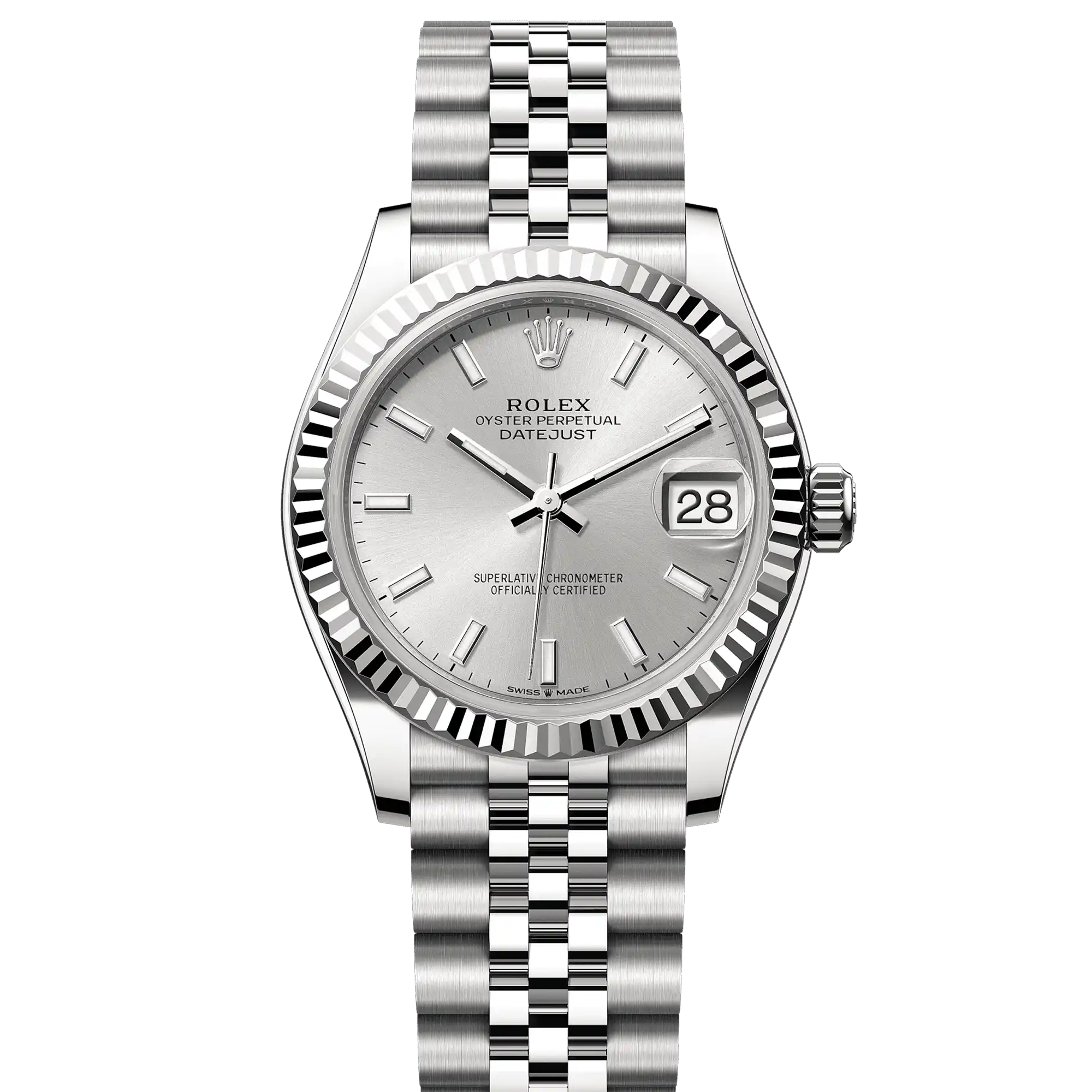 Rolex Datejust 31 Silver Index Oystersteel White Gold Jubilee 278274