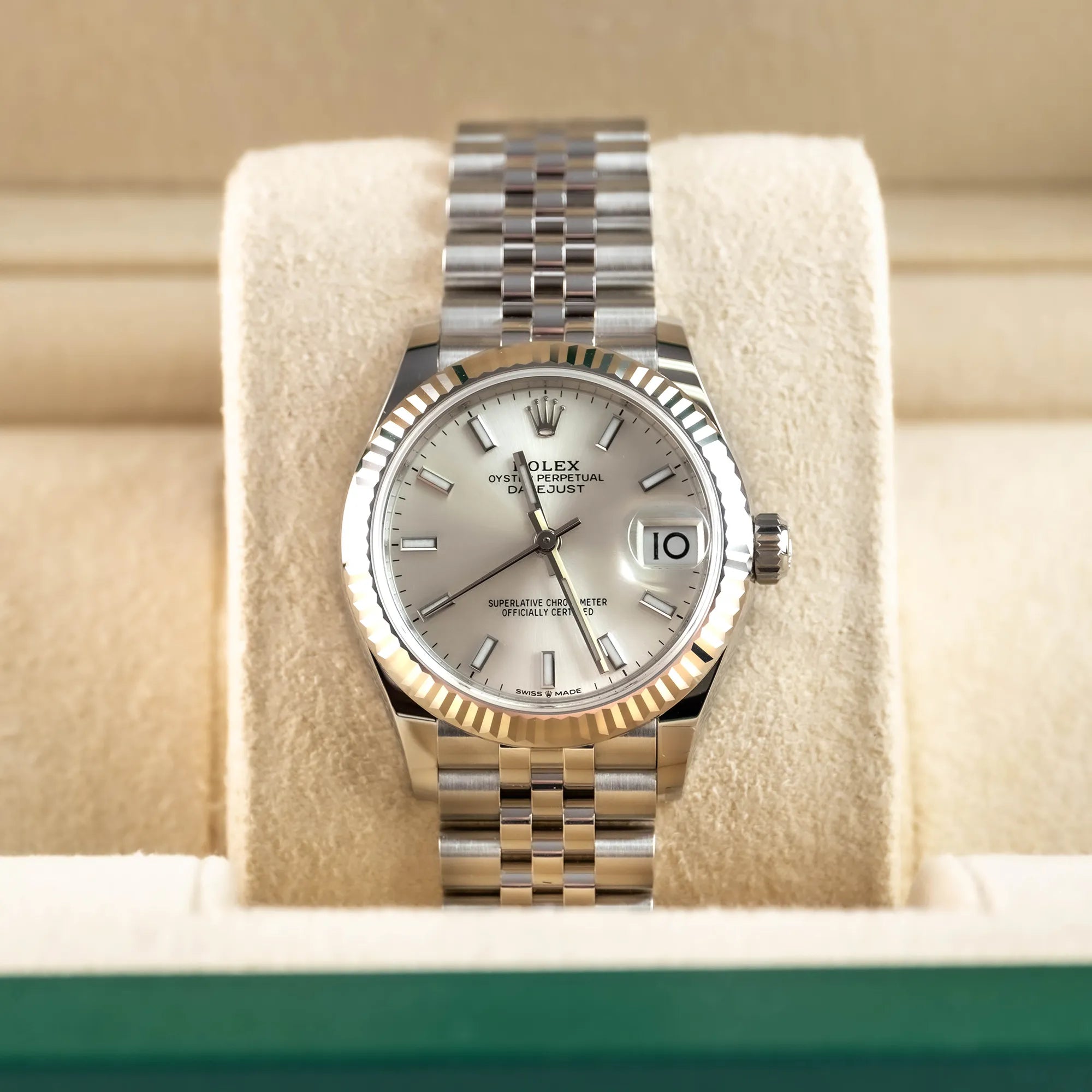 Rolex Datejust 31 Silver Index Oystersteel White Gold Jubilee 278274 - In box