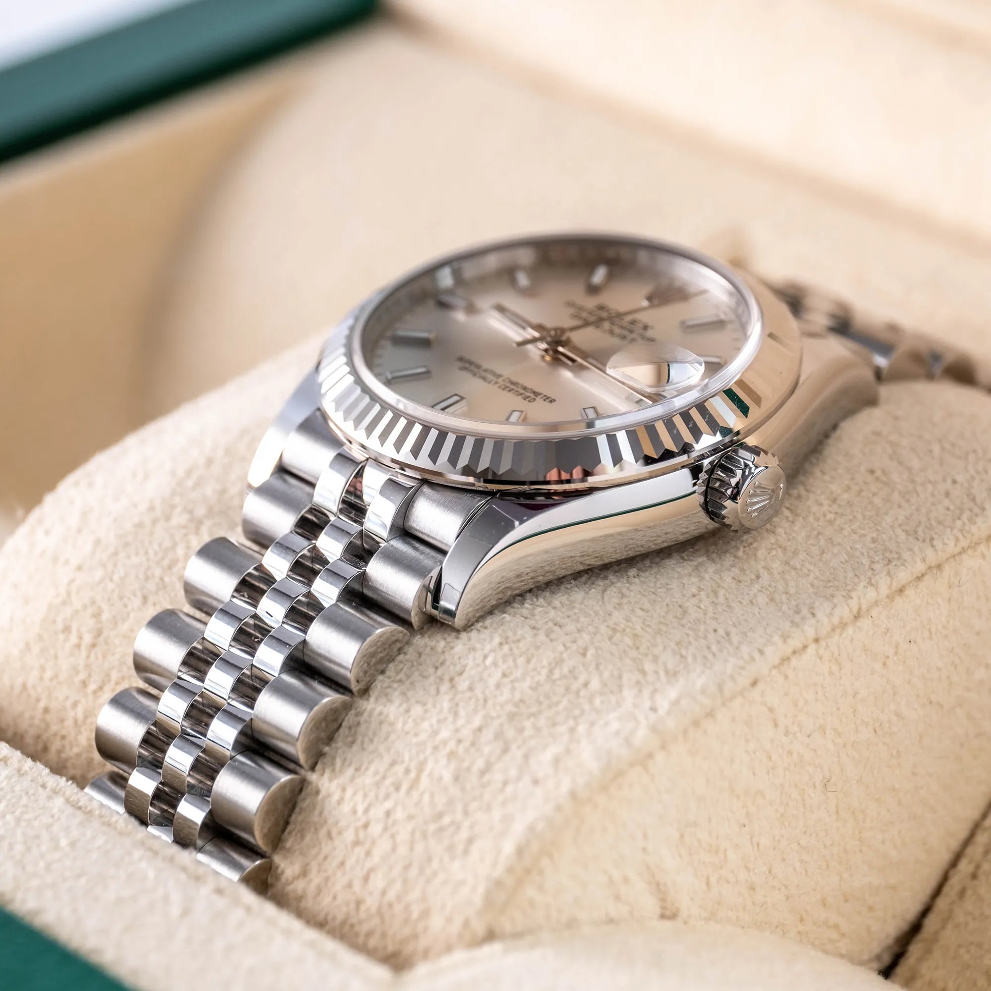 Rolex Datejust 31 Silver Index Oystersteel White Gold Jubilee 278274 - Right