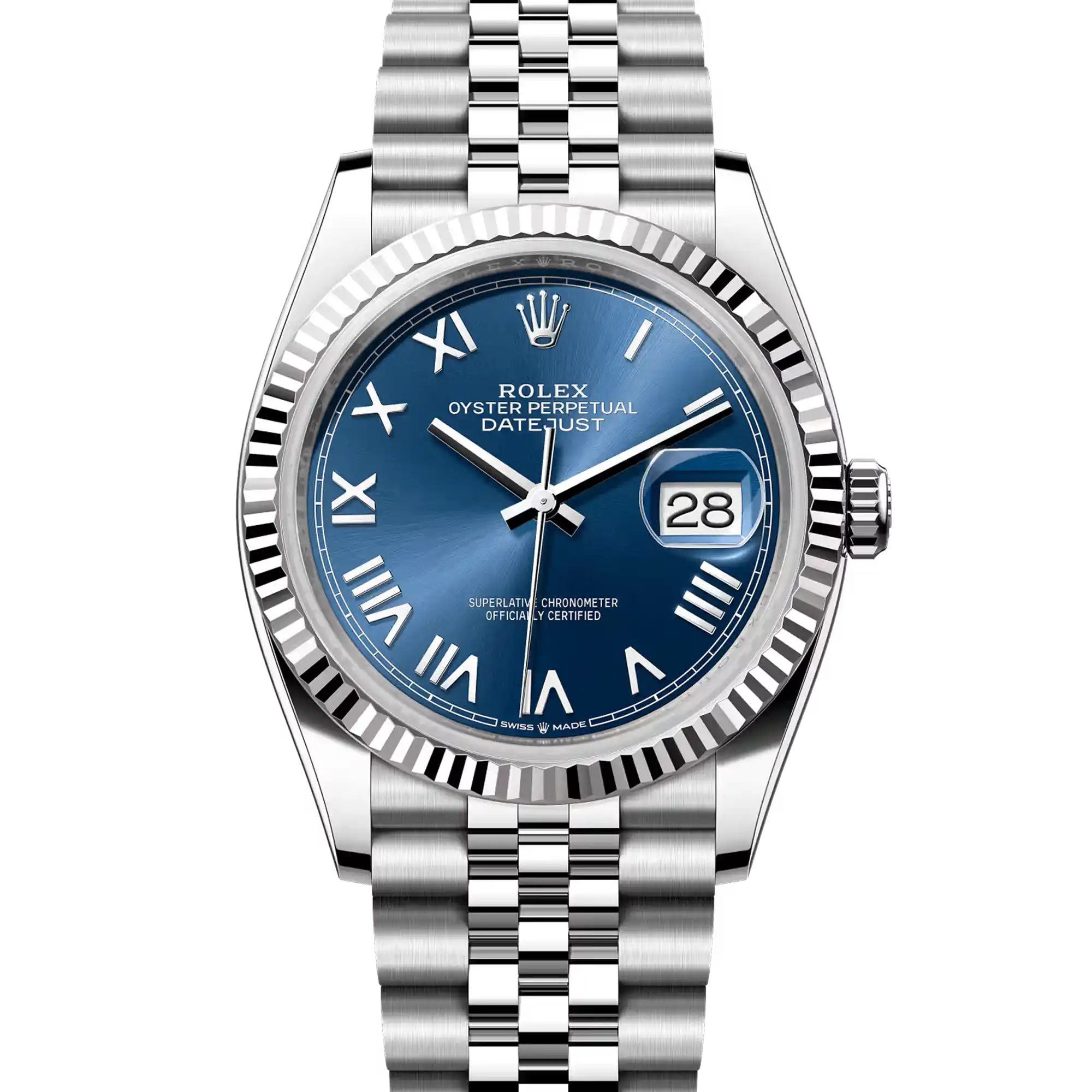 Rolex Datejust 36 Blue Roman White Gold Oystersteel Jubilee 126234 - 2026 New Releases