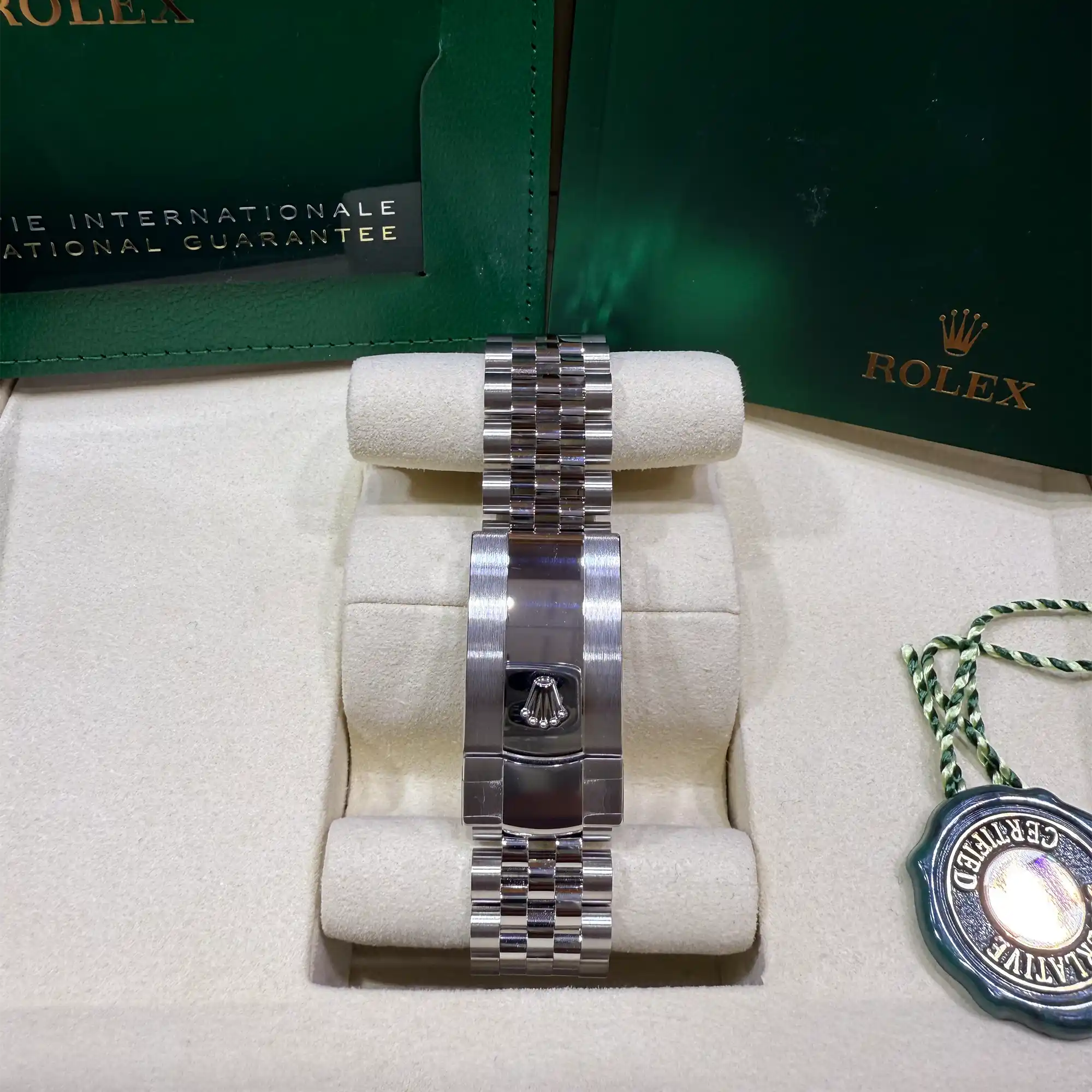 Rolex Datejust 36 Green Index Oystersteel White Gold Jubilee 126234 - Bracelet