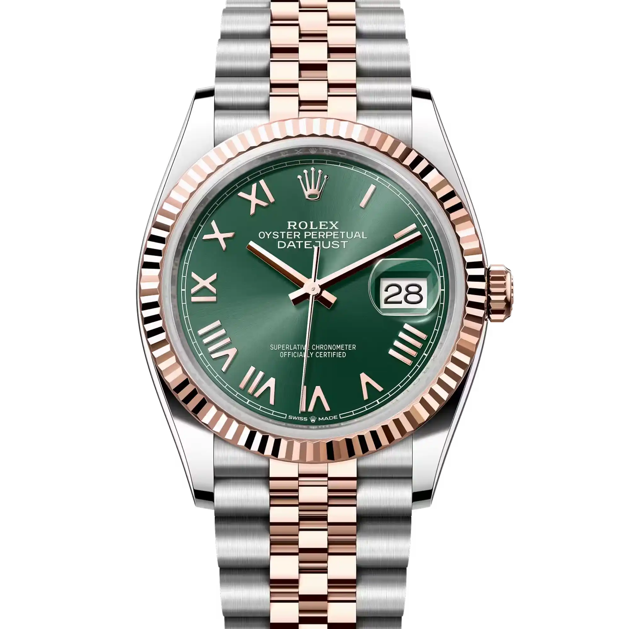 Rolex Datejust 36 Mint Green Rose Gold Oystersteel Jubilee 126231 - 2026 New Releases