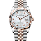Rolex Datejust 36 Mother Of Pearl Diamond Oystersteel Rose Gold Jubilee 126231