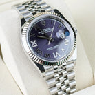 Rolex Datejust 36 Purple Roman Diamond Oystersteel White Gold Jubilee 126234 - Left