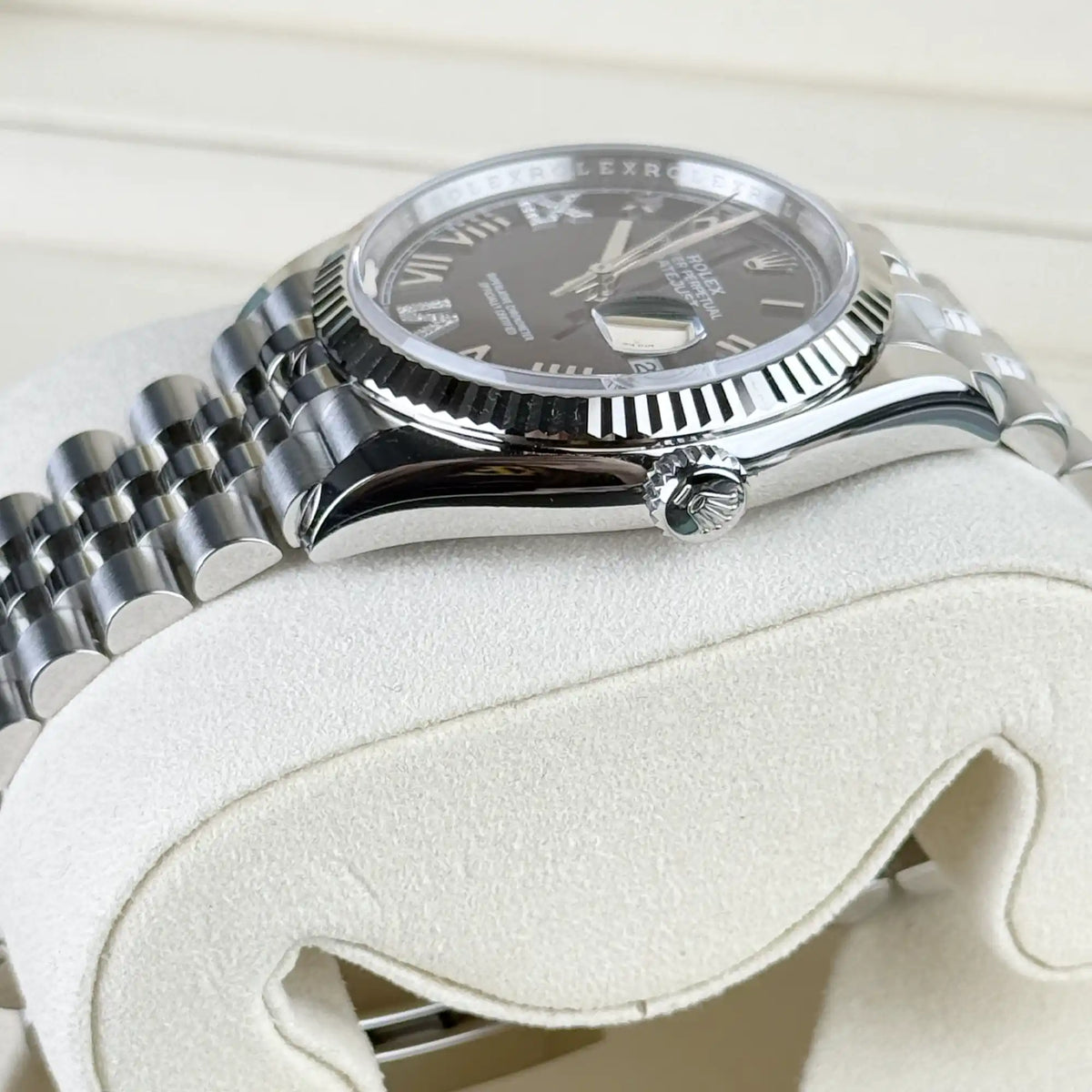 Rolex Datejust 36 Purple Roman Diamond Oystersteel White Gold Jubilee 126234 - Side 2