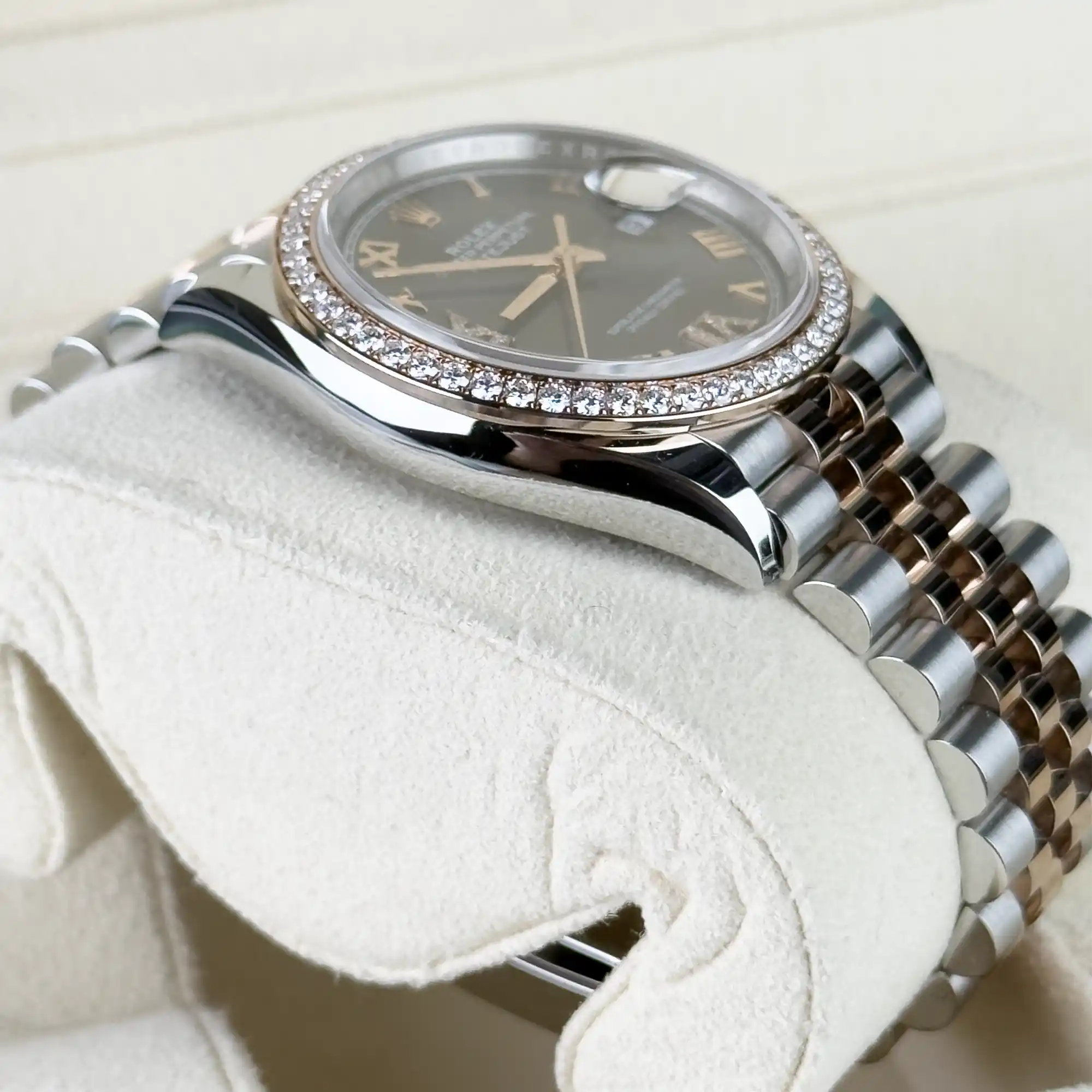 Rolex Datejust 36 Slate Diamond Oystersteel Rose Gold Jubilee 126281RBR - Side 1