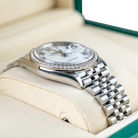 Rolex Datejust 36 White Roman Dial Diamond Bezel Jubilee 126284RBR- Left