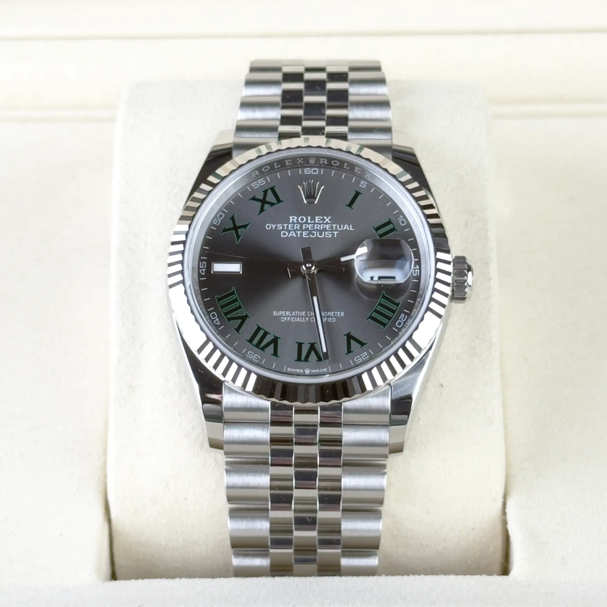 Rolex Datejust 36 Wimbledon Oystersteel White Gold Jubilee 126234 - In box