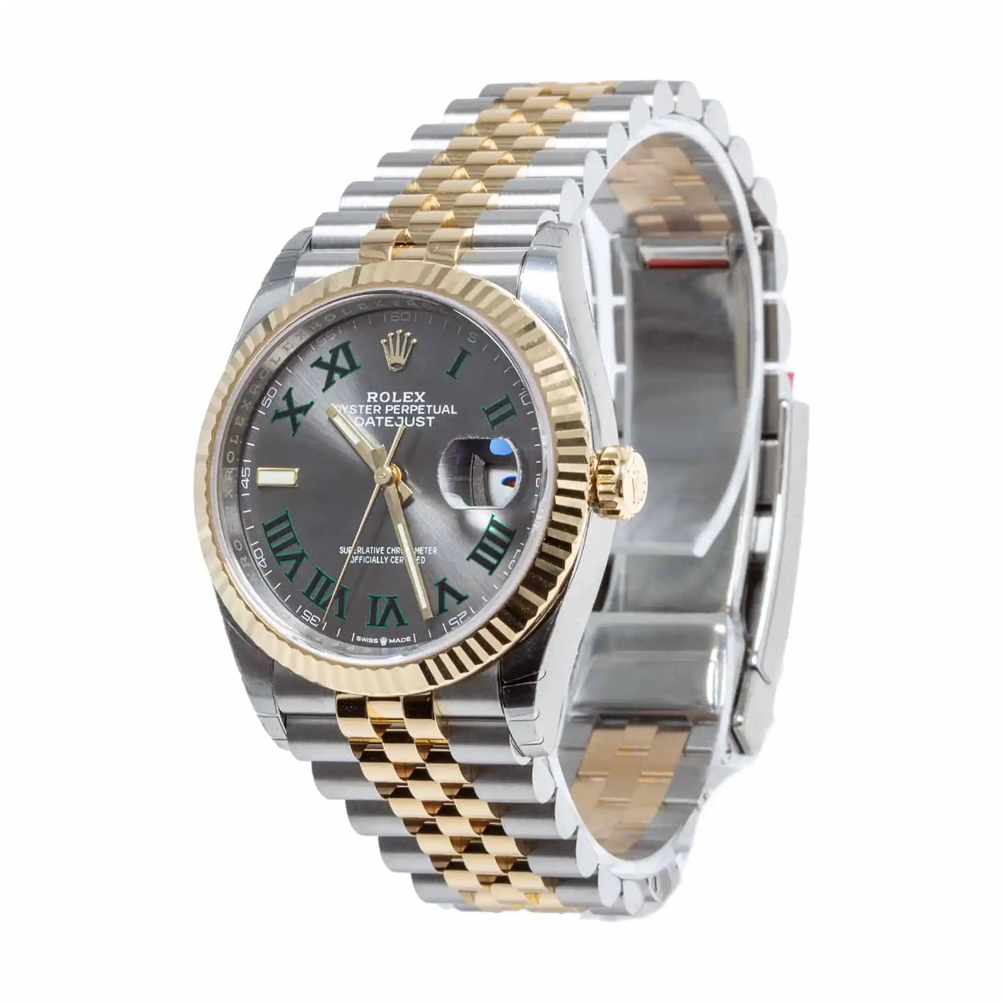 Rolex Datejust 36 Wimbledon Oystersteel Yellow Gold Jubilee 126233 - Side