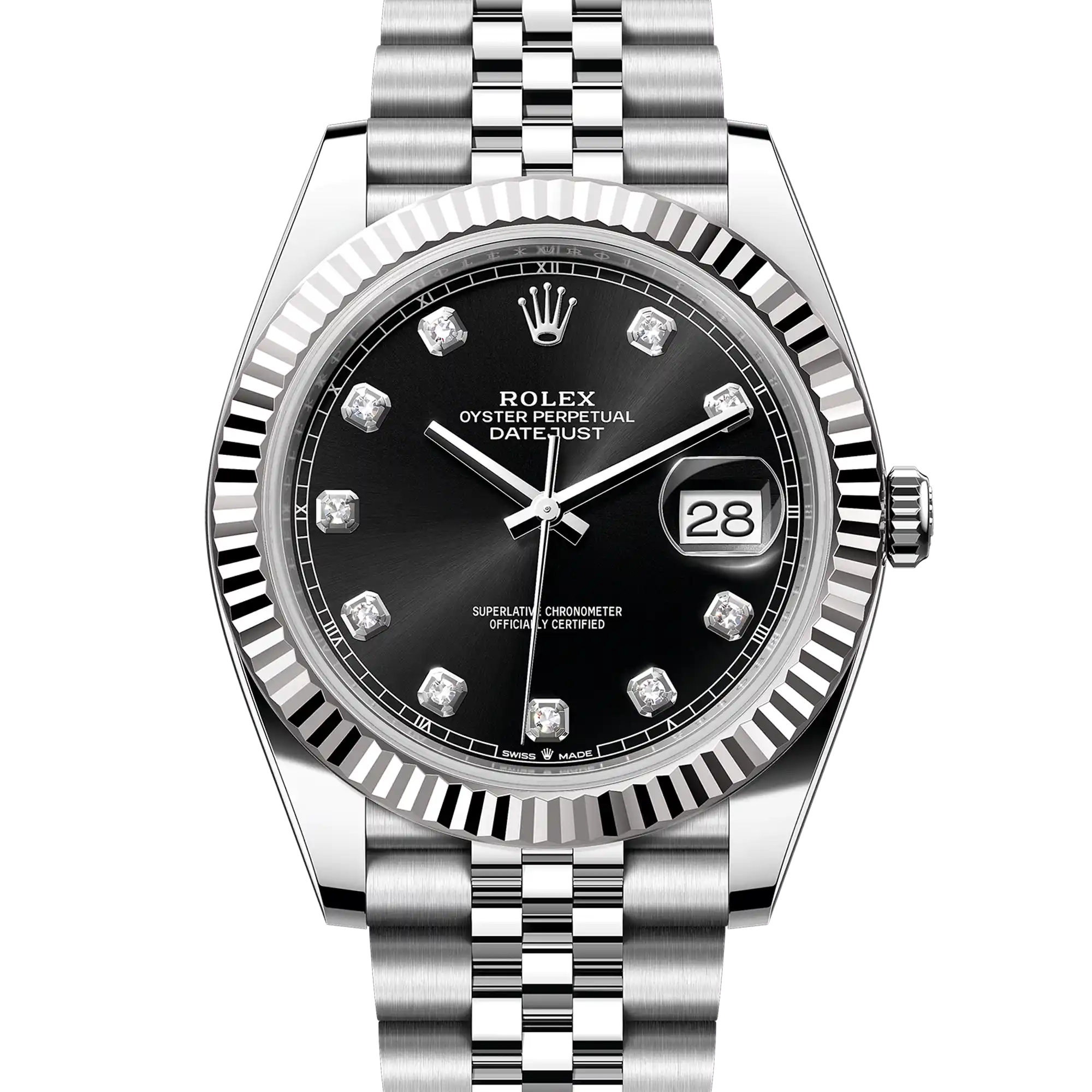 Rolex Datejust 41 Black Diamond Oystersteel White Gold Jubilee 126334