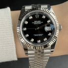 Rolex Datejust 41 Black Diamond Oystersteel White Gold Jubilee 126334 - Pre-Owned - Wrist