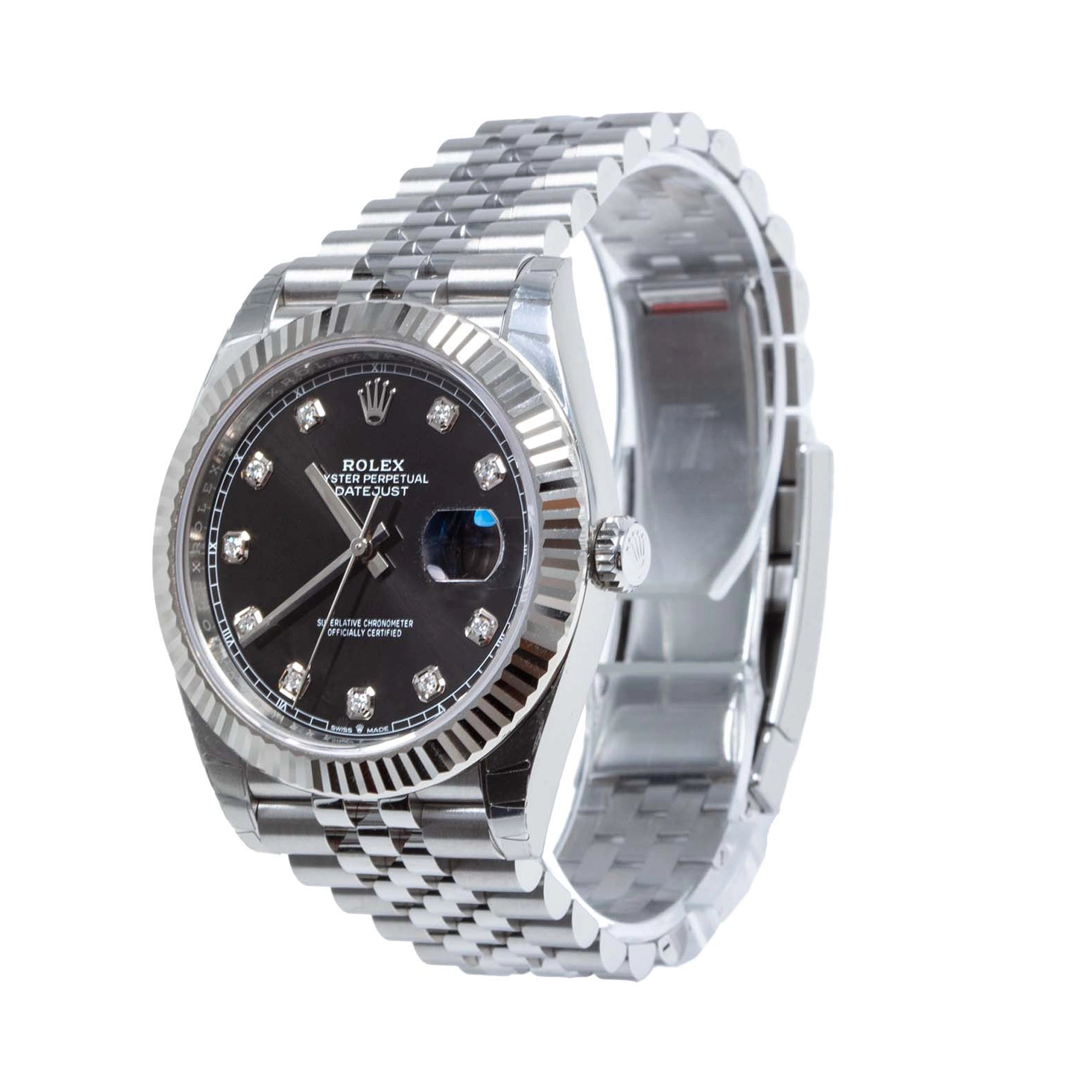 Rolex Datejust 41 Black Diamond Oystersteel White Gold Jubilee 126334 - Side