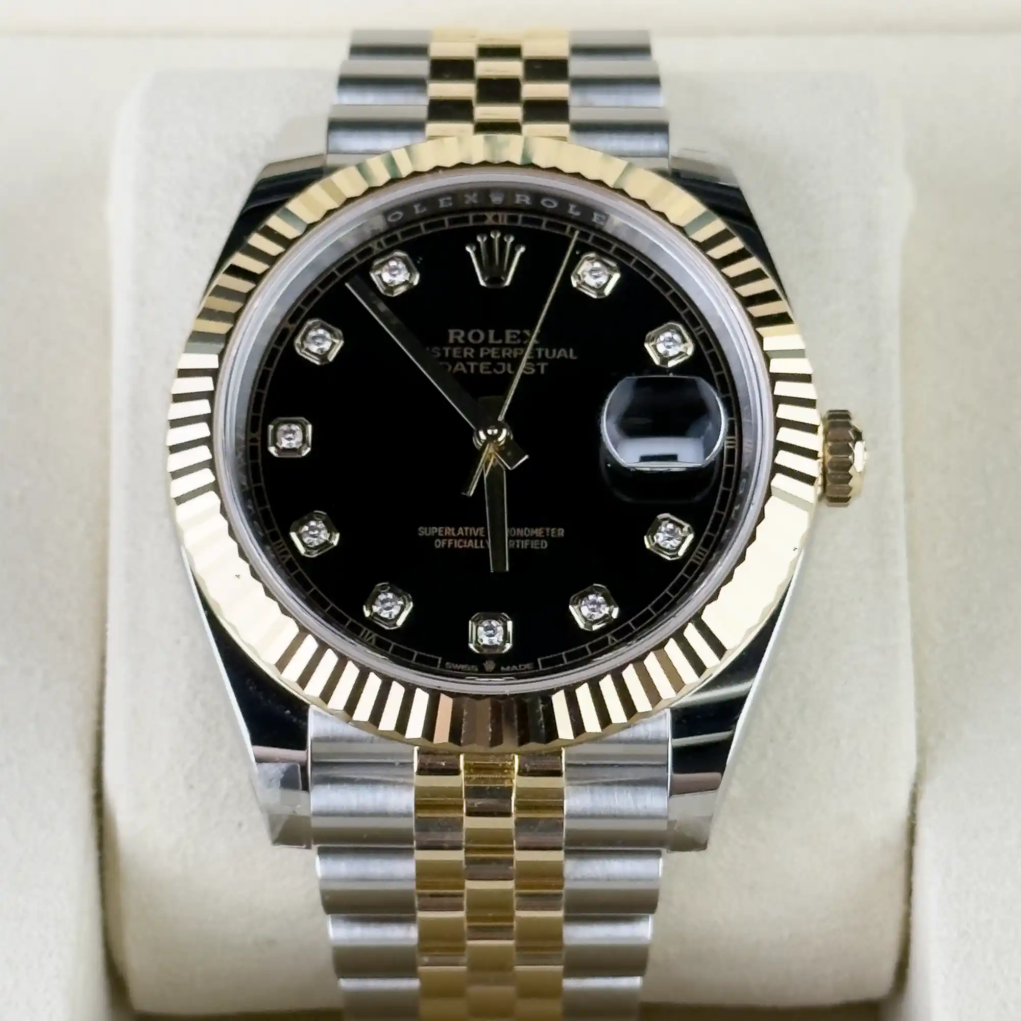 Rolex Datejust 41 Black Diamond Oystersteel Yellow Gold Jubilee 126333 - Inbox