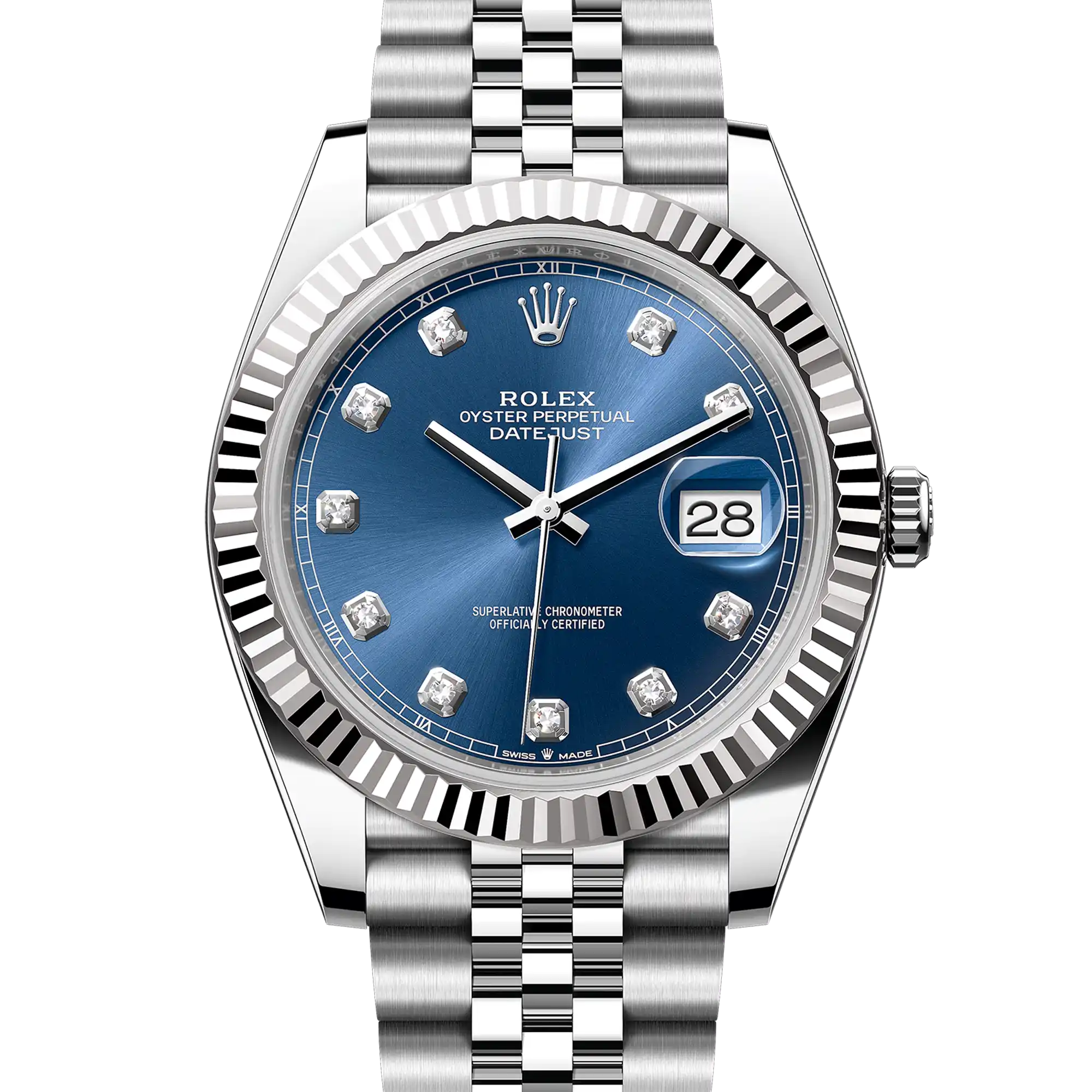 Rolex Datejust 41 Blue Diamond Oystersteel White Gold Jubilee 126334
