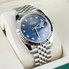 Rolex Datejust 41 Blue Diamond Oystersteel White Gold Jubilee 126334 - left
