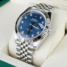 Rolex Datejust 41 Blue Diamond Oystersteel White Gold Jubilee 126334 - right